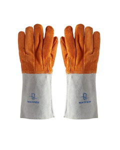 Bakehansker skinn Mocka lange