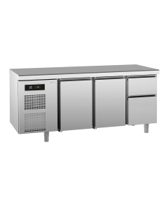 UNIVERSAL kjølebenk 2 dører 2 skuffer, med arbeidstopp