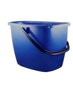 Bøtte 12L oval blå m/hank