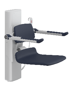 PLUS dusjsete 450, elektrisk høyderegulering, mørkeblå, uten hull