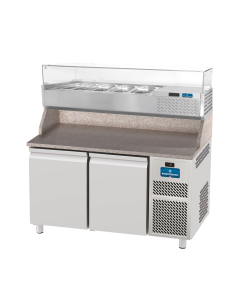 Friotekno Pizza 700 kjølt pizzabenk med oppkant, 2 dører