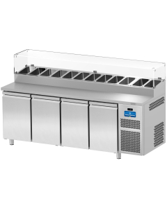 Friotekno Snack 700 Salatkjølebenk med glass, 4 dører