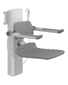 PLUS dusjsete 450, elektrisk høyderegulering, sideregulerbart, antrasittgrå, uten hull