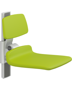 PLUS dusjsete 450, manuell høyderegulering, limegrønn, uten hull, med ryggstøtte