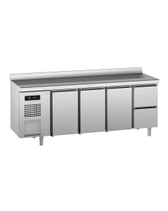 UNIVERSAL kjølebenk 3 dører 2 skuffer, arbeidstopp med oppkant