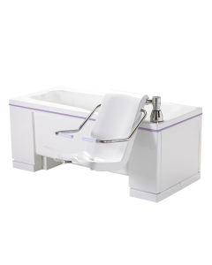 Gentona badekar med stol, høyderegulerbart, 1500 mm, venstrevendt