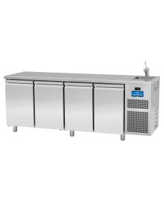 Friotekno Plus 700 kjølebenk 4 dører, med vask og slett topplate