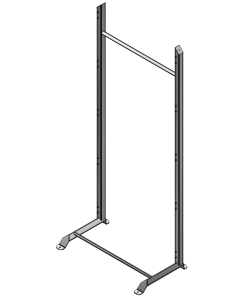 Gulvstativ, enkel til 5 rekker à 750mm