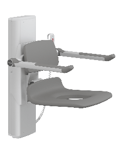 PLUS dusjsete 450, elektrisk høyderegulering, antrasittgrå, med hull