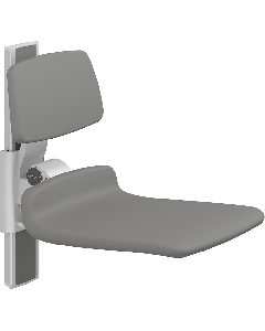 PLUS dusjsete 450, manuell høyderegulering, antrasittgrå, uten hull, med ryggstøtte