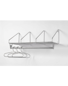 Hylle med stang for kleshengere, L:1200mm