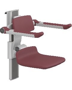 PLUS dusjsete 310, manuell høyderegulering, sideregulerbart, rød