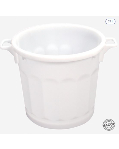 Beholder 75L rund HVIT HDPE