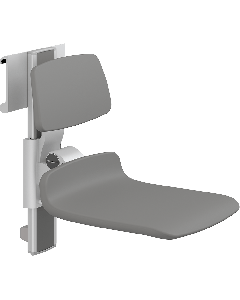 PLUS dusjsete 450, manuell høyderegulering, sideregulerbart, antrasittgrå, uten hull, med ryggstøtte