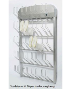 20Par Støvelstativ HIGH-FLOW m/varmluft, veggmontert