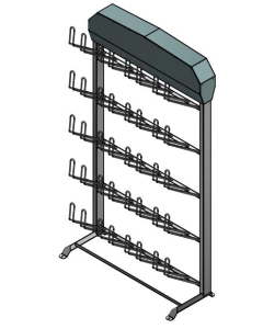 20Par Støvelstativ HIGH-FLOW m/varmluft, gulvmodell