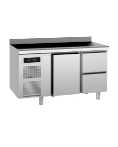 UNIVERSAL kjølebenk 1 dør + 2 skuffer, arbeidstopp med oppkant