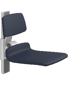 PLUS dusjsete 450, manuell høyderegulering, mørkeblå, uten hull, med ryggstøtte