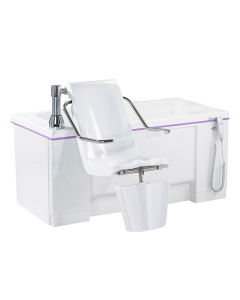 Alera badekar med stol og benløfter, fast høyde, 1700 mm, høyrevendt