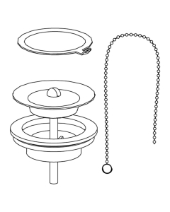Bunnventil med ring, kjede og propp