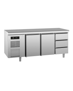 UNIVERSAL kjølebenk 2 dører 3 skuffer, med arbeidstopp