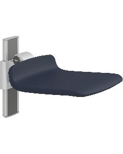 PLUS dusjsete 450, manuell høyderegulering, mørkeblå, uten hull, uten rygg- og armstøtter