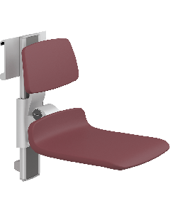 PLUS dusjsete 450, manuell høyderegulering, sideregulerbart, rød, uten hull, med ryggstøtte