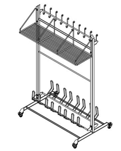 Gulvstativ dobbel for påmontering
