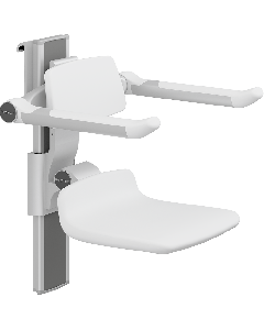 PLUS dusjsete 310, manuell høyderegulering, sideregulerbart, hvit