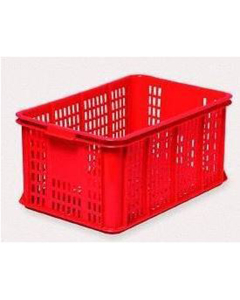 Plastkasse perforert 55L, 600x400mm RØD