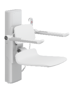 PLUS dusjsete 450, elektrisk høyderegulering, hvit, uten hull