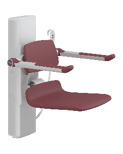 PLUS dusjsete 450, elektrisk høyderegulering, rød, uten hull