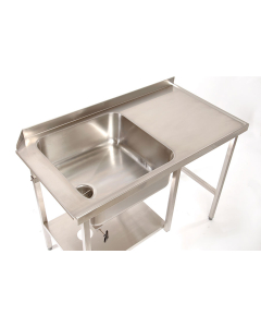 Rustfri benk med kum