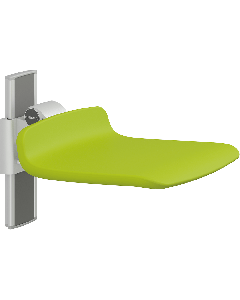PLUS dusjsete 450, manuell høyderegulering, limegrønn, uten hull, uten rygg- og armstøtter