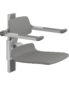 PLUS dusjsete 450, manuell høyderegulering, antrasittgrå, uten hull, med rygg- og armstøtter