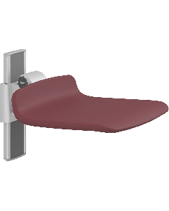 PLUS dusjsete 450, manuell høyderegulering, rød, uten hull, uten rygg- og armstøtter