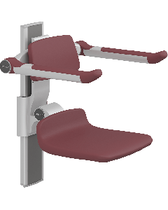 PLUS dusjsete 310, manuell høyderegulering, rød