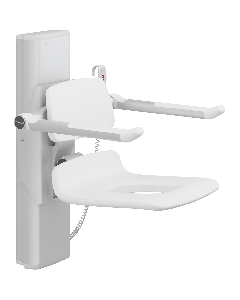 PLUS dusjsete 450, elektrisk høyderegulering, hvit, med hull