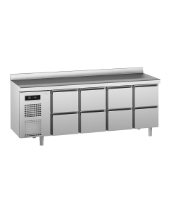 UNIVERSAL kjølebenk 8 skuffer, arbeidstopp med oppkant