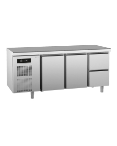 UNIVERSAL kjølebenk 2 dører 2 skuffer, med arbeidstopp