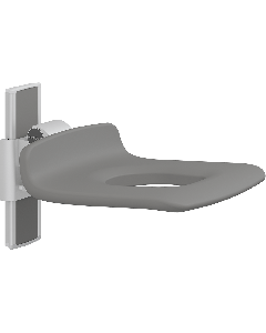 PLUS dusjsete 450, manuell høyderegulering, antrasittgrå, med hull, uten rygg- og armstøtter