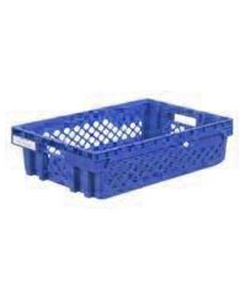 Plastkasse 27L perforert bunn/sider, BLÅ