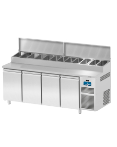 Friotekno Snack 700 Salatkjølebenk med lokk, 4 dører