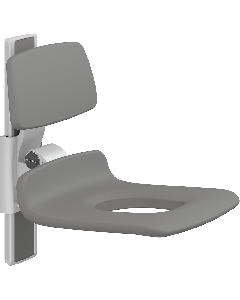 PLUS dusjsete 450, manuell høyderegulering, antrasittgrå, med hull, med ryggstøtte